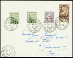 9 env. des vols spéciaux de l'exposition de Nancy (Paris Nancy et Nancy Paris 1929 - 1930) dont un imprimé urgent (Muller n°226 et 272). TB