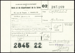 CP 40c Paix TSC Caisse des congés du batiment (PAI A5c) remplie mais non expédiée. RR et TB, cote 1850€