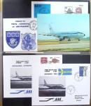 Album Safe noir contenant 82 plis divers aviation dont 2 lettres recommandées Hong-Kong - San Francisco par China clipper (26.4.37)