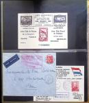 Album Safe noir contenant 82 plis divers aviation dont 2 lettres recommandées Hong-Kong - San Francisco par China clipper (26.4.37)