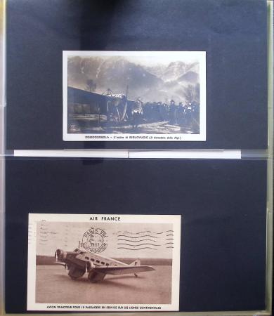 Album Safe noir contenant 82 plis divers aviation dont 2 lettres recommandées Hong-Kong - San Francisco par China clipper (26.4.37)