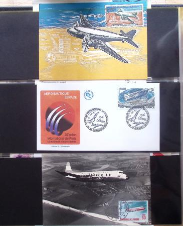 Album Safe noir contenant 82 plis divers aviation dont 2 lettres recommandées Hong-Kong - San Francisco par China clipper (26.4.37)