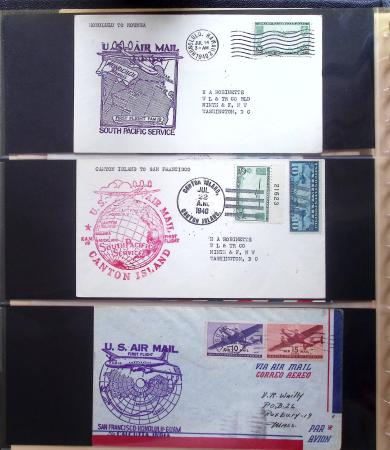 Album Safe noir contenant 82 plis divers aviation dont 2 lettres recommandées Hong-Kong - San Francisco par China clipper (26.4.37)