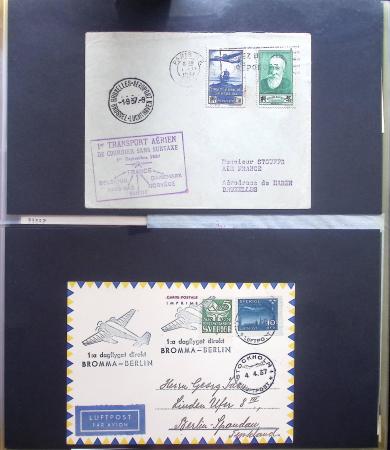 Album Safe noir contenant 82 plis divers aviation dont 2 lettres recommandées Hong-Kong - San Francisco par China clipper (26.4.37)