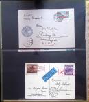 Album Safe noir contenant 82 plis divers aviation dont 2 lettres recommandées Hong-Kong - San Francisco par China clipper (26.4.37)