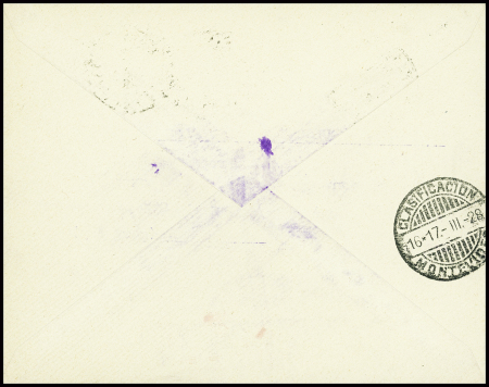 2/17 - 3 - 1928 Toulouse - Montevideo par Mermoz (M180) lettre AFF n°199 + 207 obl. Paris 75. TB