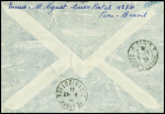 Brésil n°162 + 175, 2 pièces, obl. Para (29 nov 34) sur lettre pour Paris avec griffe encadrée "entièrement transporté par avion"