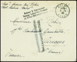 Lettre en franchise avec CAD "Dalat Annam" (5.5.1940) pour Limoges avec griffe noire "Retour à l'envoyeur voyage Indochine - France du 17 mai 1940
