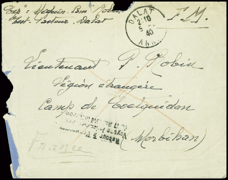 Lot semblable adressé à Coëtquidan (Morbihan) B/TB