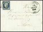 N°4 OBL grille + T13 "Pézenas (33)" (1851) sur lettre, ind 14. TB