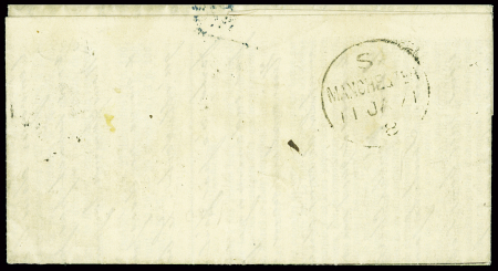N°28 + 29 obl. Étoile muette + CAD "Paris (60)" (3 janv 71) sur gazette des Absents n°21 pour Manchester (GB) avec arrivée 11 janv (Le Newton. TB