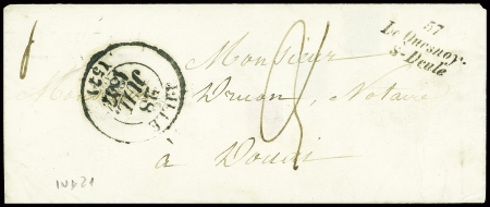 MP "57 Le Quesnoy- s-Deule" + T17 Lille (1847), ind 21. TB