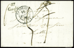 Cursive "57 Caudry" + T14 Caudry (1845), ind 21. TB