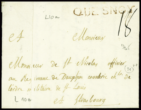 MP brun-rouge "Quesnoy" (1765 - L10a), ind 21+. TB