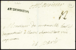 Petite MP "Ar de Noailles" datée de Spire 8 aout 1734 pour Rennes (campagne d'Allemagne, la plus belle lettre connue de cette marque rare)