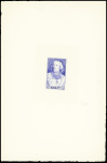 N°990, Bossuet, 4 épreuves d'artiste au type non adopté dessinées par Pheulpin sans valeur faciale (3 en bleu, 1 en noir)