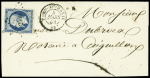 N°10, 25c bleu verdâtre obl. PC 2484 + T15 "Poligny (38)" (1853) sur lettre et n°10 obl. PC 2548 + T15 "Port Ste Marie 45" (1854) sur lettre. TB