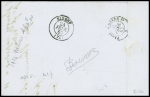 2 lettres AFF n°14 obl. Rond de pointillés + CAD "XX Paris XX" (18 et 23 fev 1862). TB