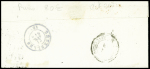 N°14, 2 pièces, obl. Rouleau de gros points + CAD "1e Paris 15 (60)" (1855) sur lettre pour Bruxelles. TB