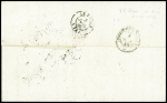 N°15, 25c bleu, obl. Étoile muette + CAD "3e Paris 15 (60)" (1855) sur lettre pour Le havre. TB