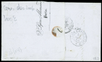 N°15, 40c orange obl. Roulette d'étoiles + CAD "12 Paris 12 (60)" (1856) sur lettre en double port pour Flers (Orne). TB