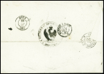 N°20, 5c vert, en bloc de 4 obl. GC 2434 + T15 "Montbazon (36)" (1865) sur lettre pour Metz. TB