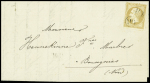 N°21, 10c bistre, obl. "OR" sur lettre de Cousolre pour Bousignies (Nord) (1867). TB