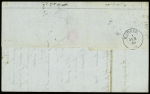 N°23, 40c orange obl. Espagnole roue de charrette "2" + CAD "Admon de cambio Barcelona" (1863) sur lettre de Marseille pour Madrid. TB