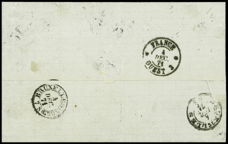N°25, bande de 5 + 60 obl. GC 2121 + T16 "Lumbres (61)" (3 dec 71) sur lettre pour Bruxelles. TB