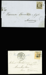 2 lettres : n°47 obl. GC 5083 + T17 Constantinople (1871) et n°48 obl. GC 3982 + T17 Toulouse (1871). TB