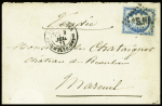 N°60 obl. Losange de points "ASNA" + CAD "Versailles assemblée NATle" (3 juil 71) sur lettre. TB