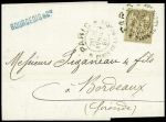 N°69 obl. Grand CAD d'essai (diam 27mm) "Paris place de la Bourse" (20 avril 1880) (De Beaufond n°665) sur lettre. TB