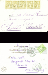 N°102 et 103 obl. CAD perlé B2 "Varangeville s/Mer Seine INFre (1901) + 5CP et 1 lettre AFF divers Sage