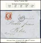3 lettres : n°17 obl. PC 1896 + T15 "3 Marseille 3" (1855) sur lettre pour Paris, n°17 obl. PC 886 + T15 Clermont-Ferrand sur lettre pour Brioude et n°17 obl étoile muette + CAD "3e Paris (60)" (1862) sur lettre pour Orb
