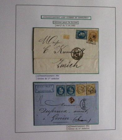 Album Safe noir consacré au n°29, 20c lauré : 83 lettres + timbres détachés : variétés, destinations, types d'oblitérations. Très belle qualité