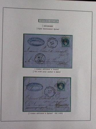 Album Safe noir consacré au n°29, 20c lauré : 83 lettres + timbres détachés : variétés, destinations, types d'oblitérations. Très belle qualité