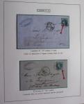 Album Safe bleu noir : planchage et variétés du 20c Empire lauré n°29 (+ timbres détachés) dont la Corne et les Abeilles + documentation