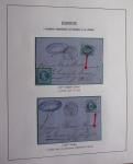 Album Safe bleu noir : planchage et variétés du 20c Empire lauré n°29 (+ timbres détachés) dont la Corne et les Abeilles + documentation