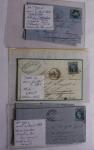 Album Safe bleu noir : planchage et variétés du 20c Empire lauré n°29 (+ timbres détachés) dont la Corne et les Abeilles + documentation