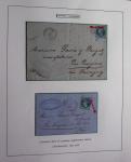 Album Safe bleu noir : planchage et variétés du 20c Empire lauré n°29 (+ timbres détachés) dont la Corne et les Abeilles + documentation