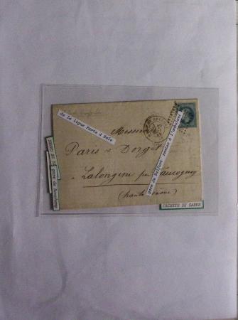 Album Safe bleu noir : planchage et variétés du 20c Empire lauré n°29 (+ timbres détachés) dont la Corne et les Abeilles + documentation
