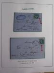Album Safe bleu noir : planchage et variétés du 20c Empire lauré n°29 (+ timbres détachés) dont la Corne et les Abeilles + documentation