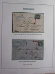 Album Safe bleu noir : planchage et variétés du 20c Empire lauré n°29 (+ timbres détachés) dont la Corne et les Abeilles + documentation