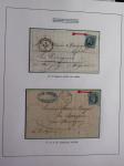 Album Safe bleu noir : planchage et variétés du 20c Empire lauré n°29 (+ timbres détachés) dont la Corne et les Abeilles + documentation
