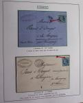 Album Safe bleu noir : planchage et variétés du 20c Empire lauré n°29 (+ timbres détachés) dont la Corne et les Abeilles + documentation
