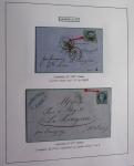 Album Safe bleu noir : planchage et variétés du 20c Empire lauré n°29 (+ timbres détachés) dont la Corne et les Abeilles + documentation