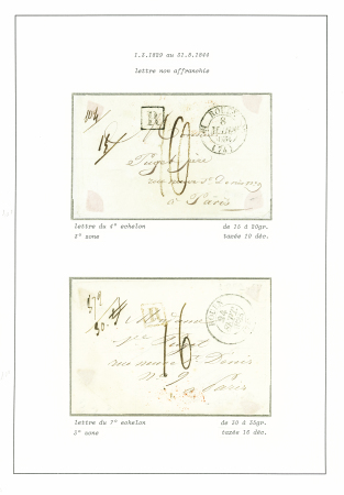 2 lettres recommandées : T12 Rouen (1834) + "R" encadré noir et T13 Rouen (1835) + "R" encadré rouge. TB