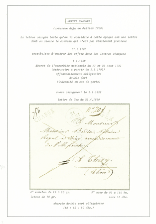 AIN Lettre avec MP "1 GEX" + dateur "A" (21 avril 1830)