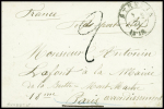 Lettre en franchise de prisonnier français avec CAD "Stettin" + taxe 2 tampon façon manuscrite pour Paris avec au verso arrivée et cachet violet