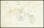 Lettre de prisonnier français avec CAD "Friedberg" (14.3.71) + cachet ovale bleu "Landwehr bezirk Friedberg" pour Paris avec arrivée 17.3. TB